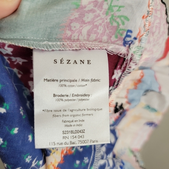 Sezane Mazy Top in Patchwork Vintage size 36 NWT - Picture 7 of 9